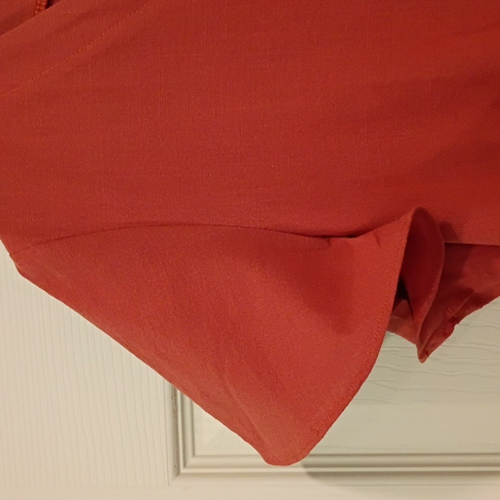 Rust Button-Front Linen  Size L - Picture 4 of 6
